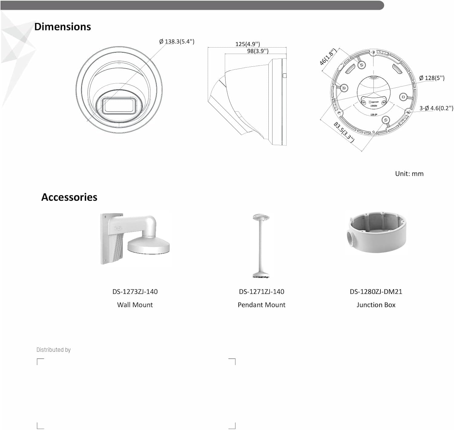 4K 8MP Turret Dome IP Camera 2.8mm PoE IP67 H.265+ R463