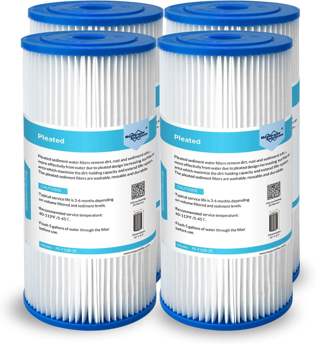 20 Micron Pleated Sediment Replacement Cartridge 10x4.5 (4 Pack) K155630