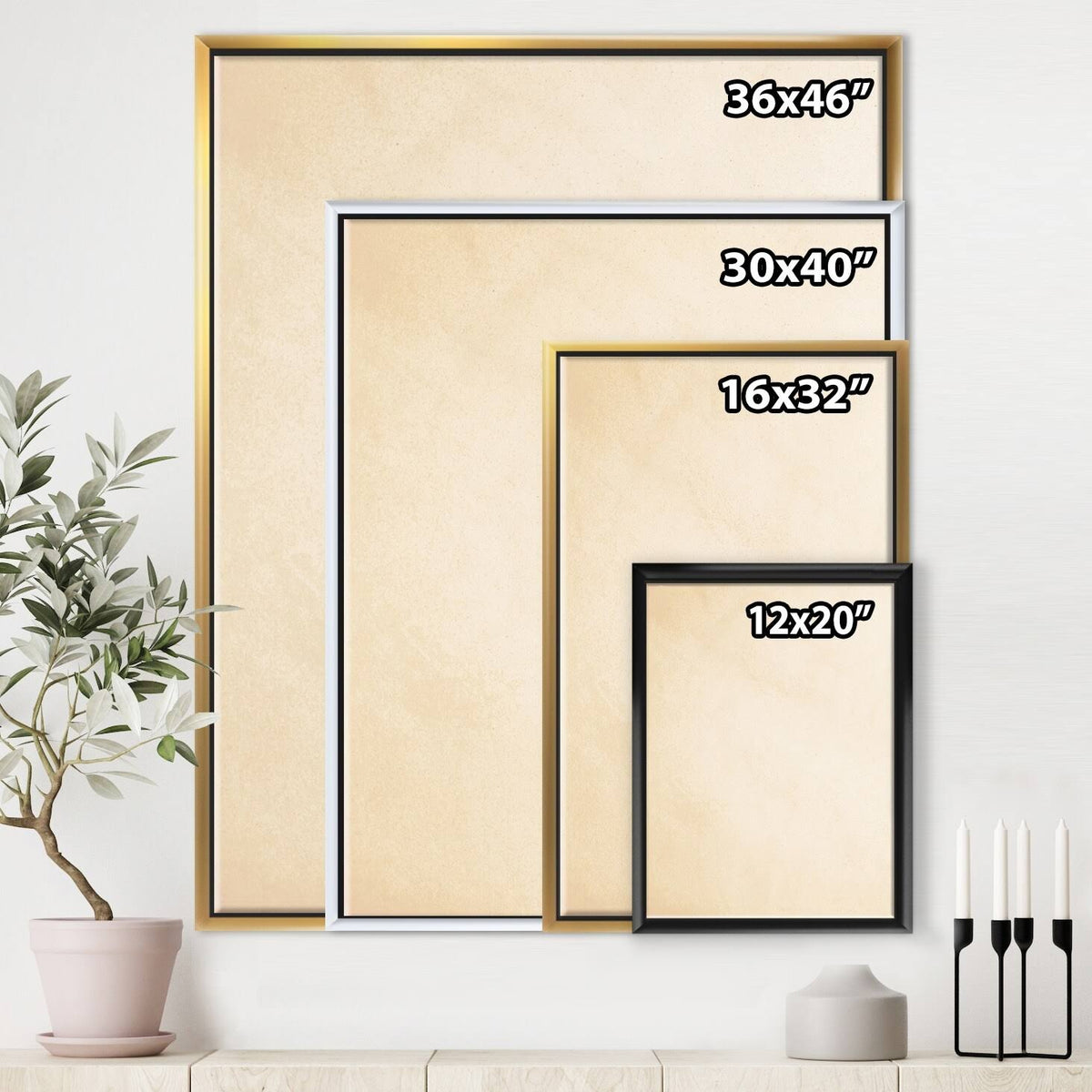 Brown Framed Canvas T48879