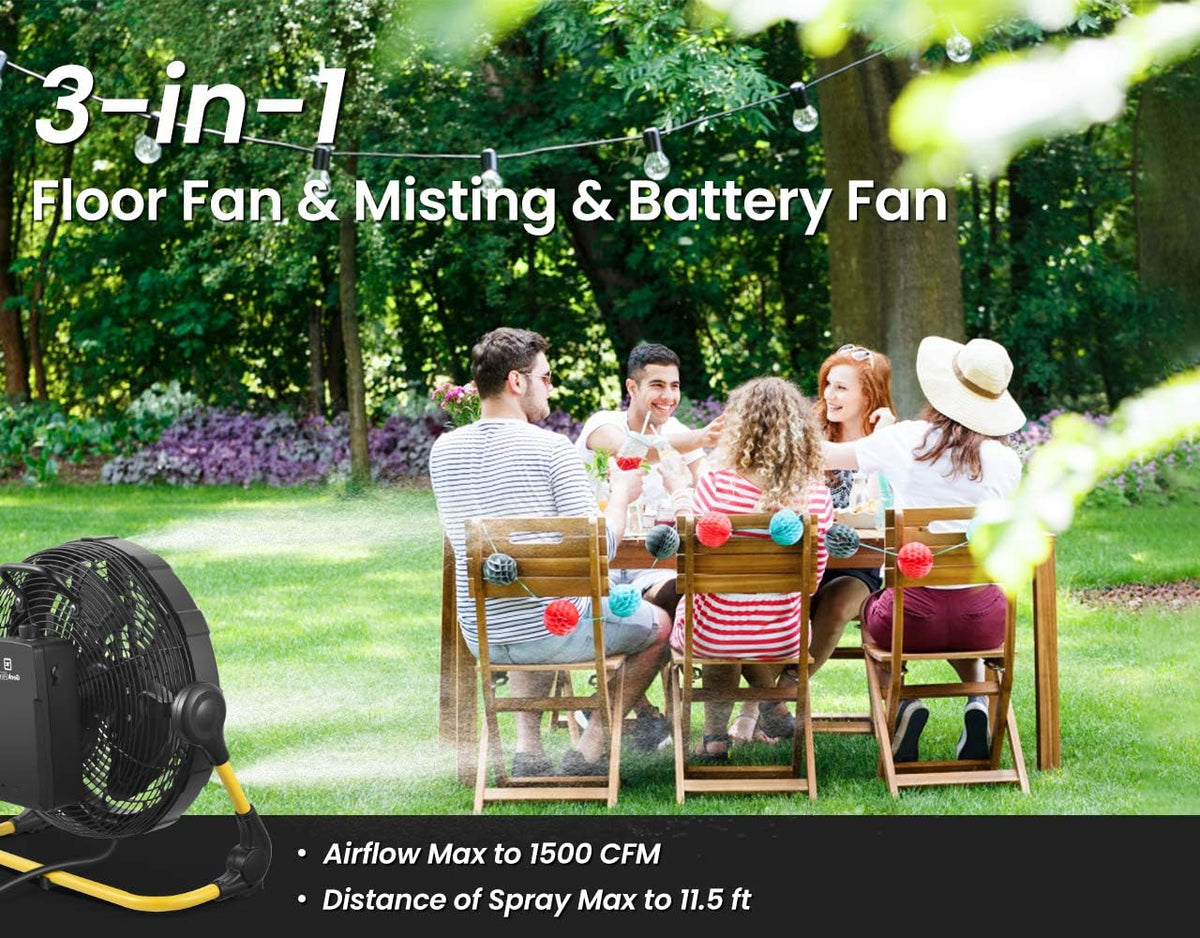Rechargeable Outdoor Misting Fan with Detachable Battery - 12 inch K53706