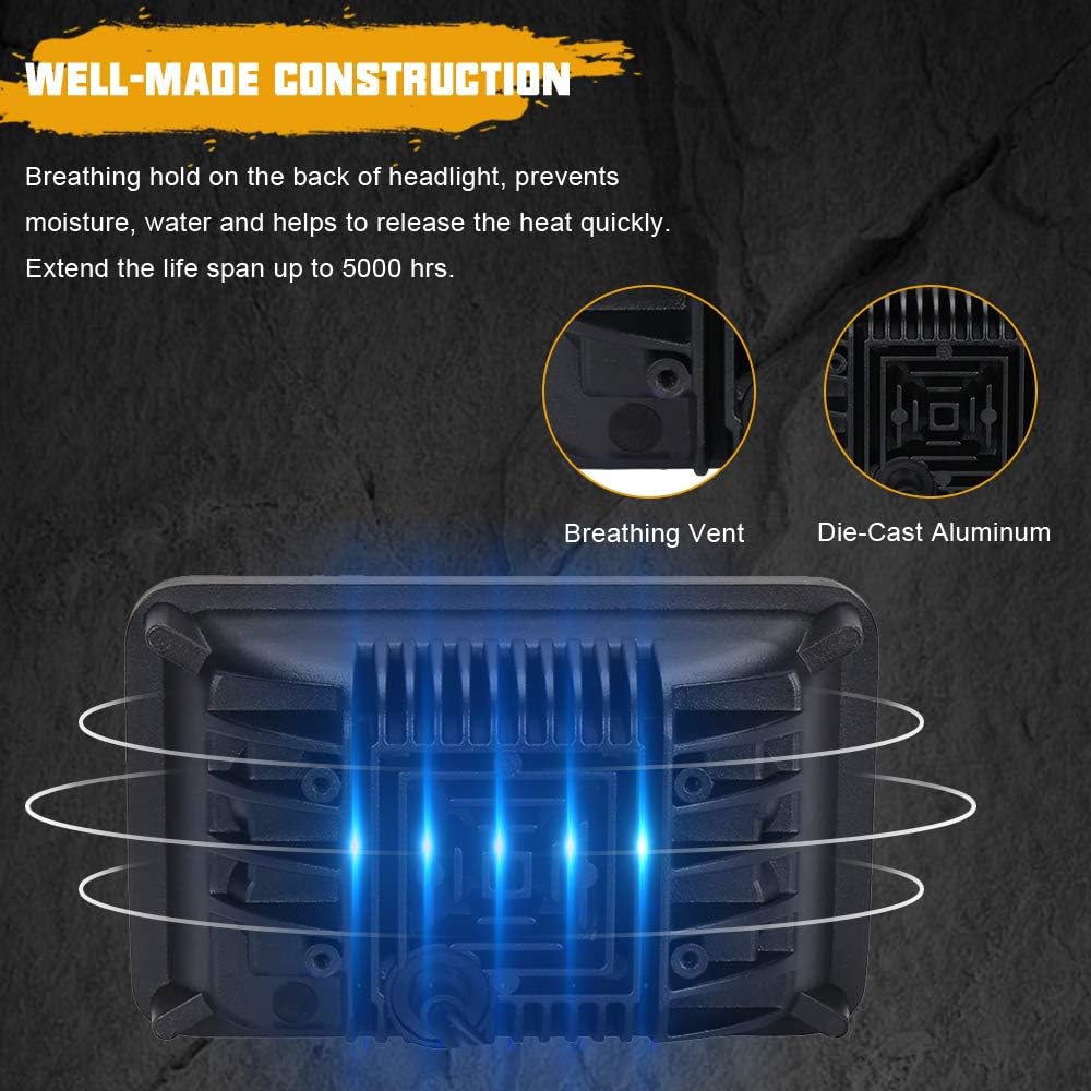 4x6 LED Headlights with White/Amber Halo Sealed Beam, Pack of 2 M76904