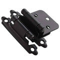 50 Pack 1/2 inch Overlay Black Self Closing Cabinet Hinges V5661