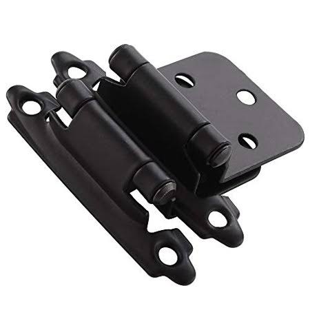 50 Pack 1/2 inch Overlay Black Self Closing Cabinet Hinges V5661