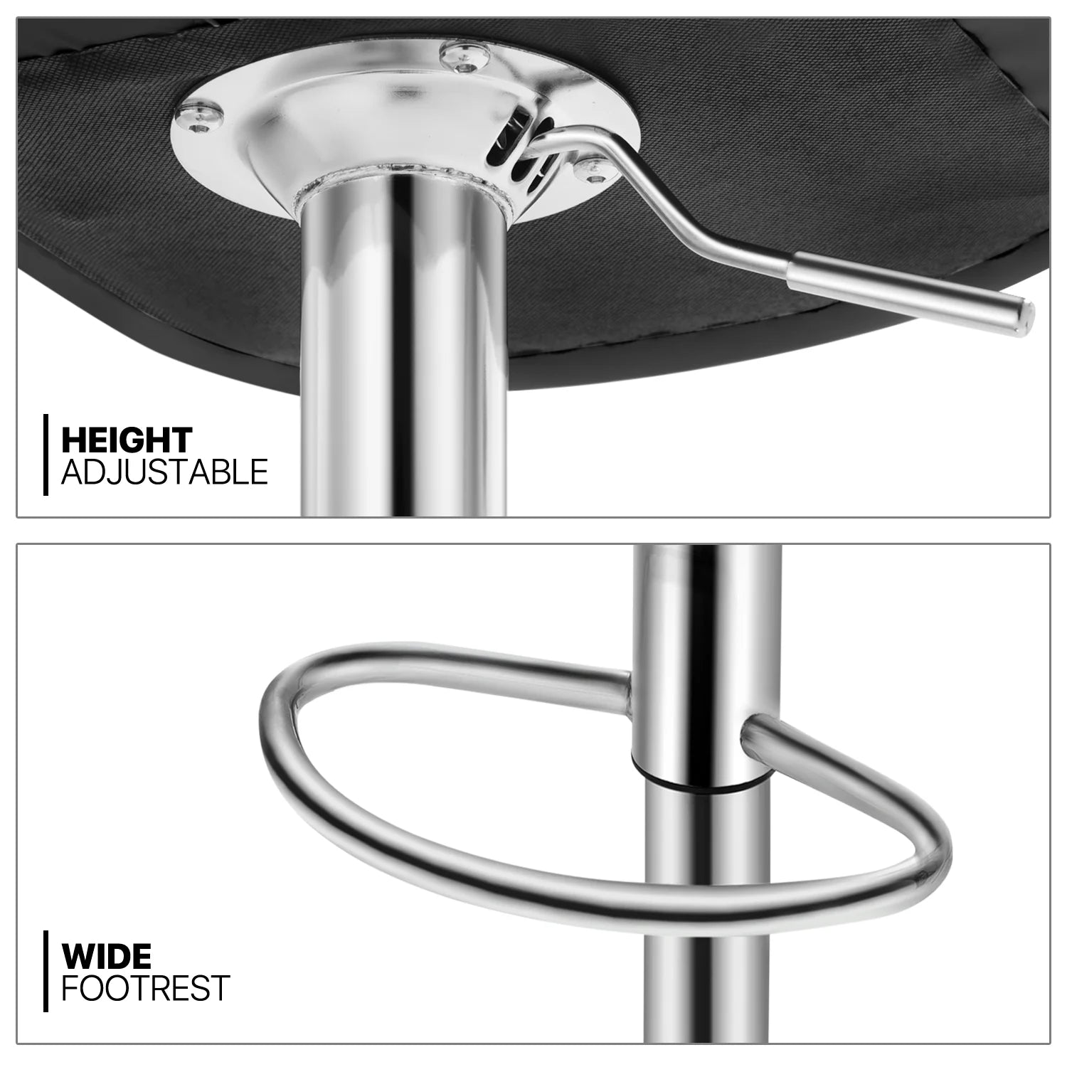 Set of 4 Adjustable Swivel Bar Stools Faux Leather, Orange S67887