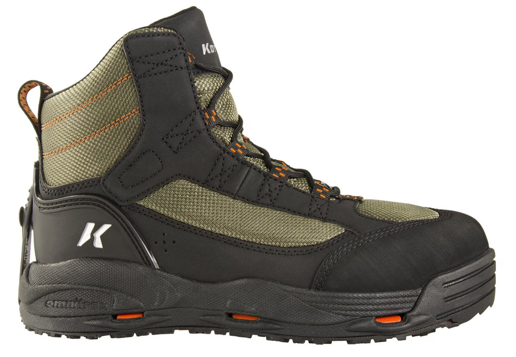 Olive/Black Wading Boots with Felt Soles Y58910