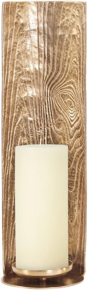 Textured Candle Pillar Holder, Gold C7125