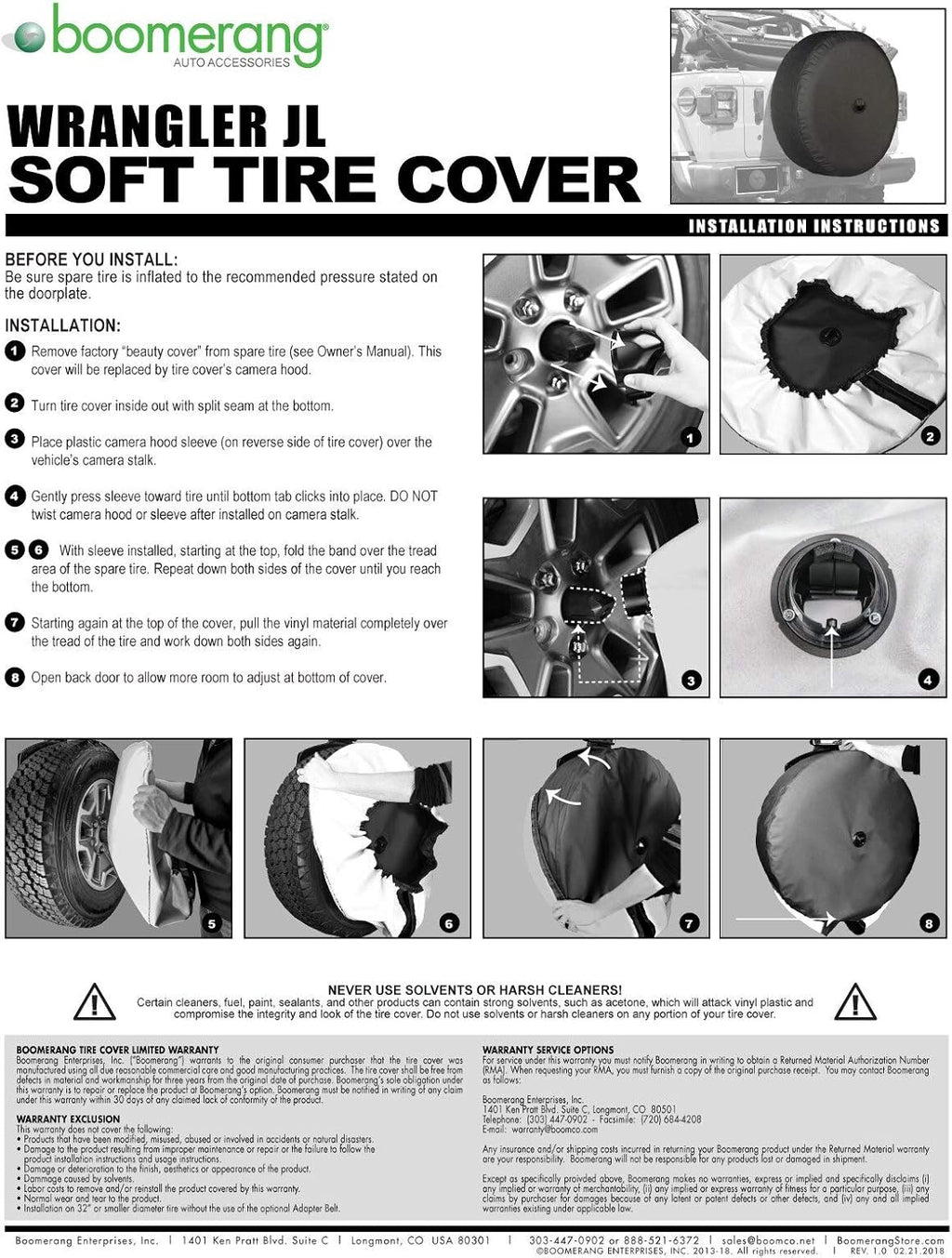 32 Soft Tire Cover for Jeep Wrangler JL Pack of 2 X74345