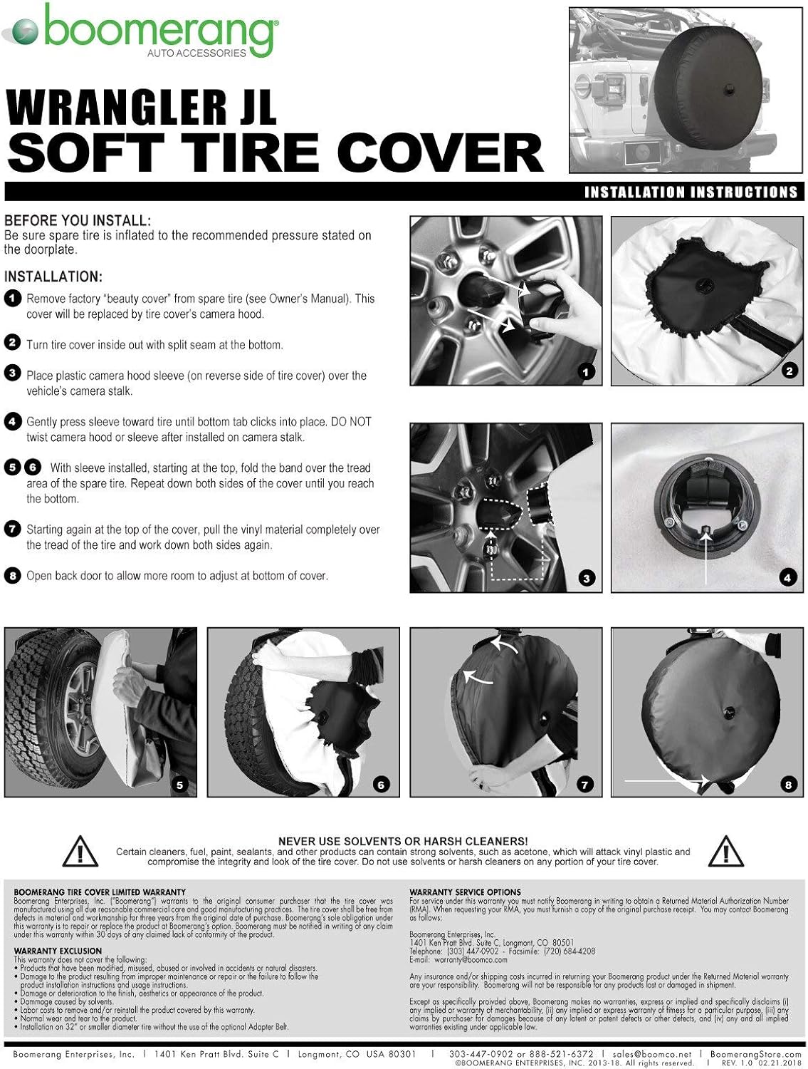 32 Soft Tire Cover for Jeep Wrangler JL Pack of 2 X74345