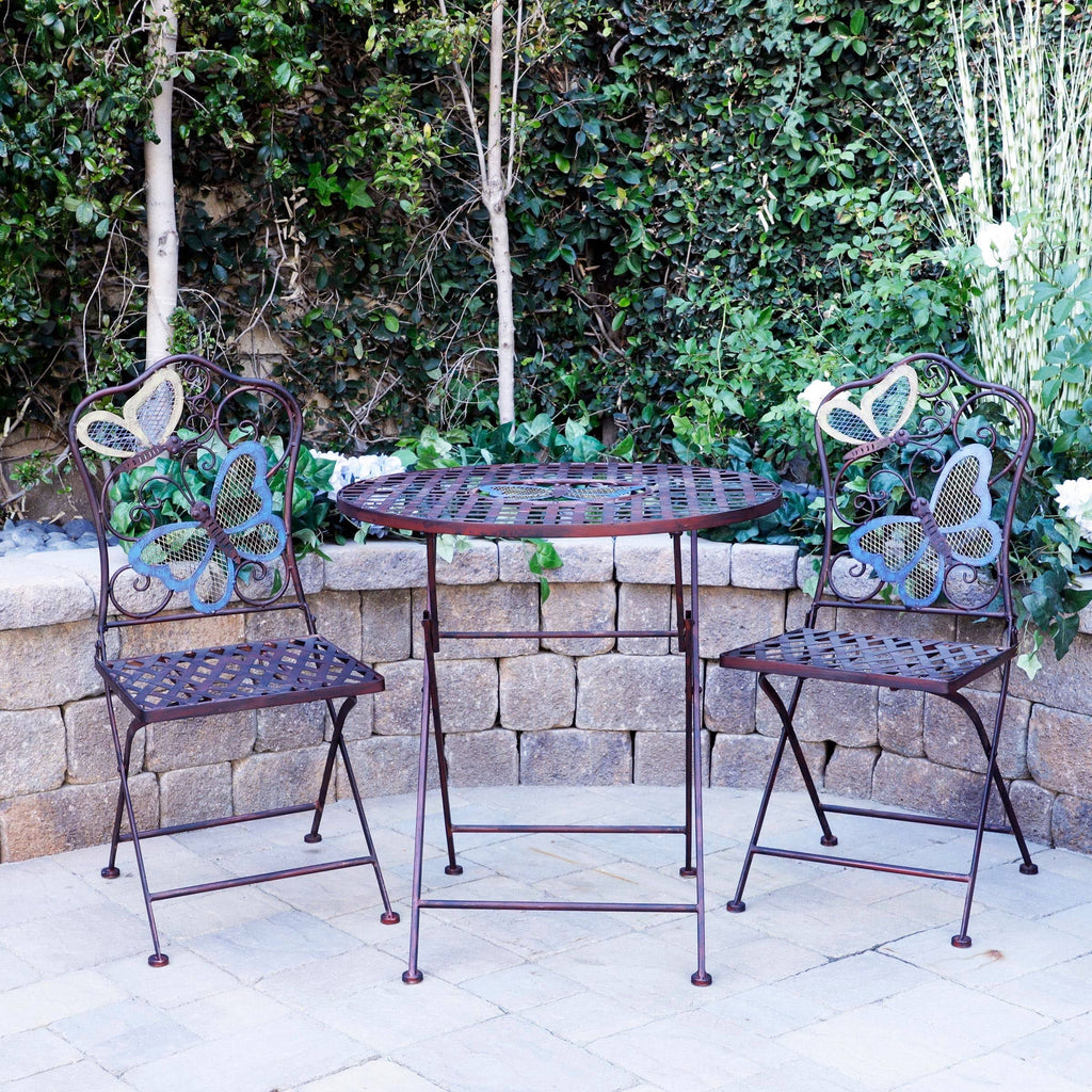 Alpine Butterfly Table and Two Chairs Bistro Set L4236