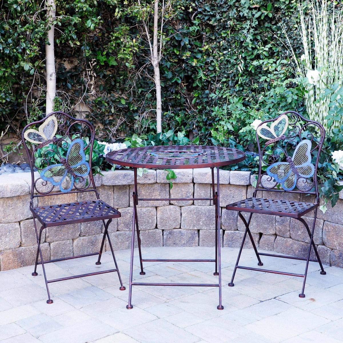 Alpine Butterfly Table and Two Chairs Bistro Set L4236