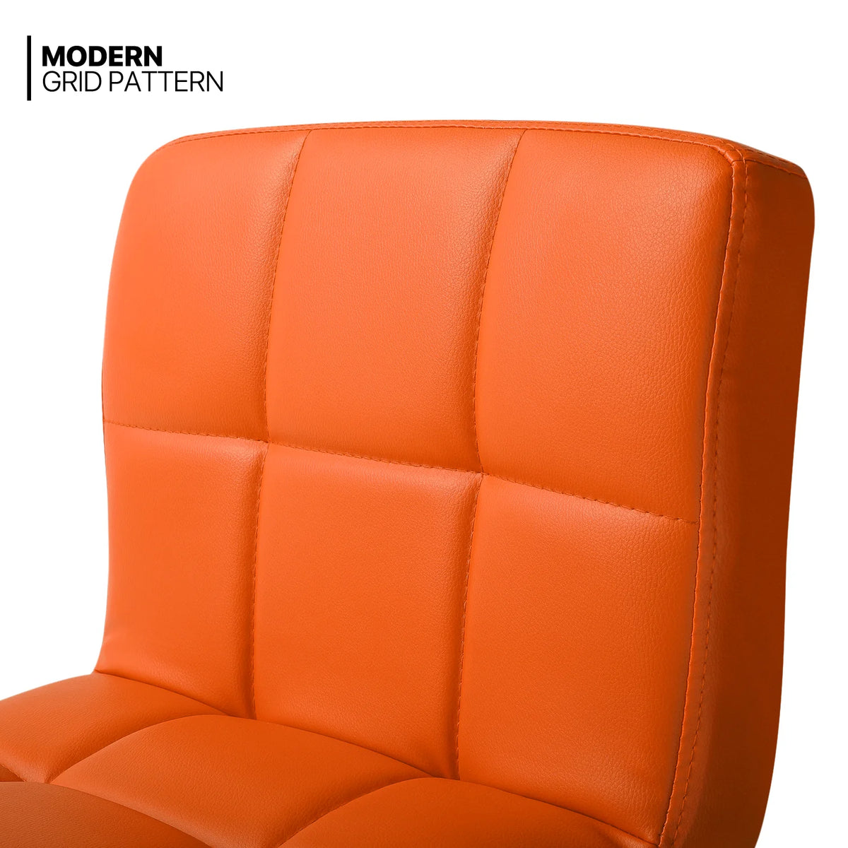 Set of 4 Adjustable Swivel Bar Stools Faux Leather, Orange S67887