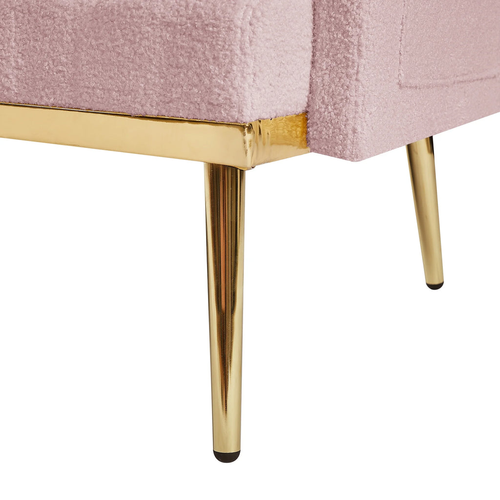 PINK TEDDY FABRIC 2 SEATER SOFA N1129