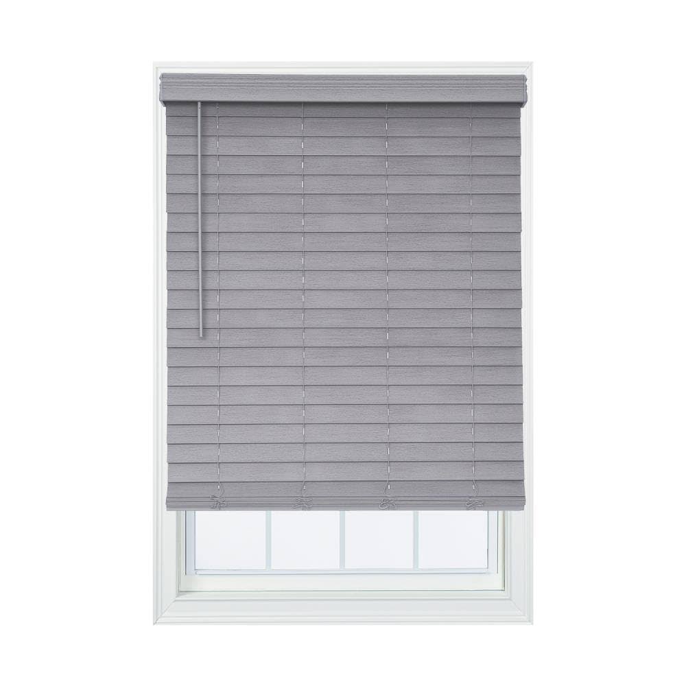 Cordless Gray Faux Wood Room Darkening Horizontal Blinds B339821