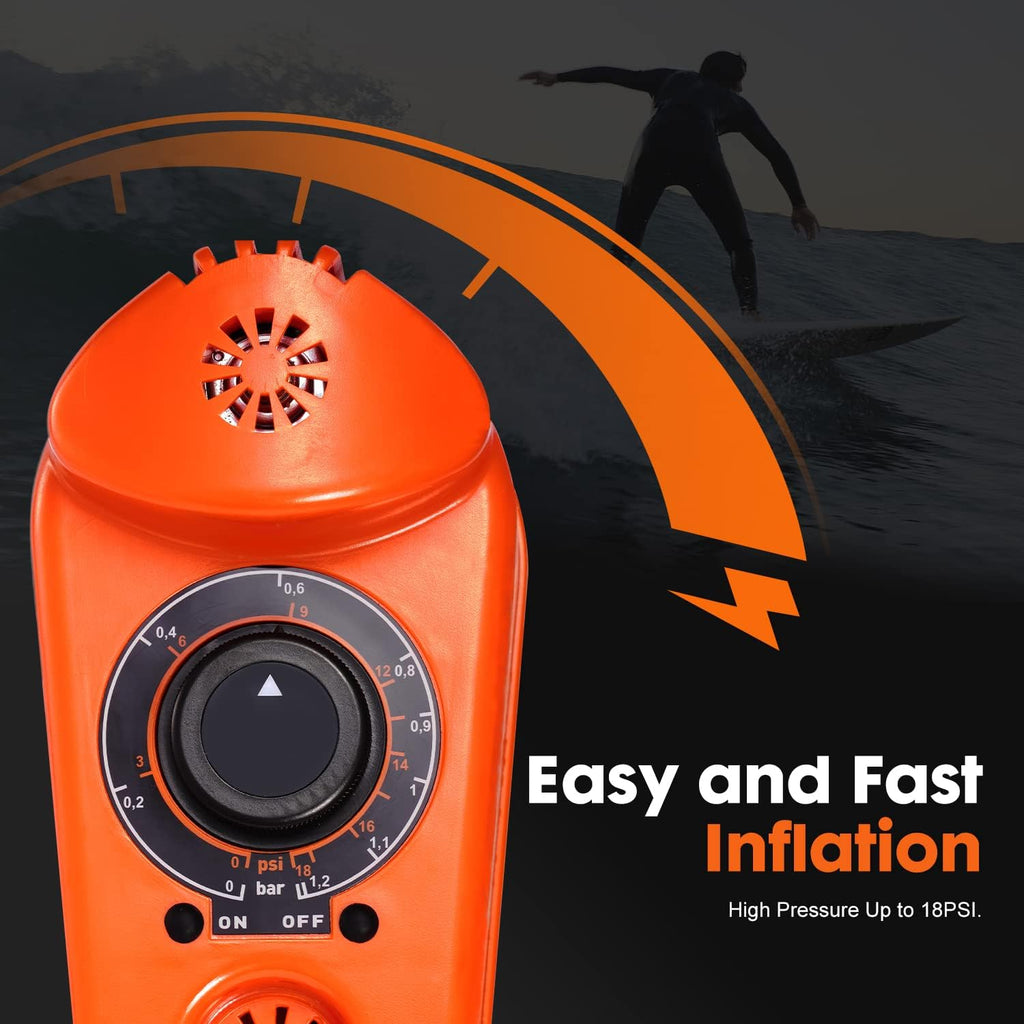 18PSI Electric Portable Air Pump with Auto-Off Function, 12V DC Car Connector and Hose, Pack of 2 K330785