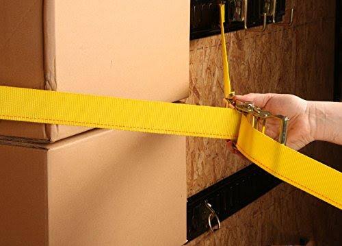 2 x 12 Heavy Duty Yellow Polyester Ratcheting Straps Y91959