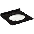 Black Granite Vanity Top 25 in x 22 in with Backsplash 4 in Spread U573