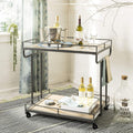 Rustic Oak/White Bar Cart R704086