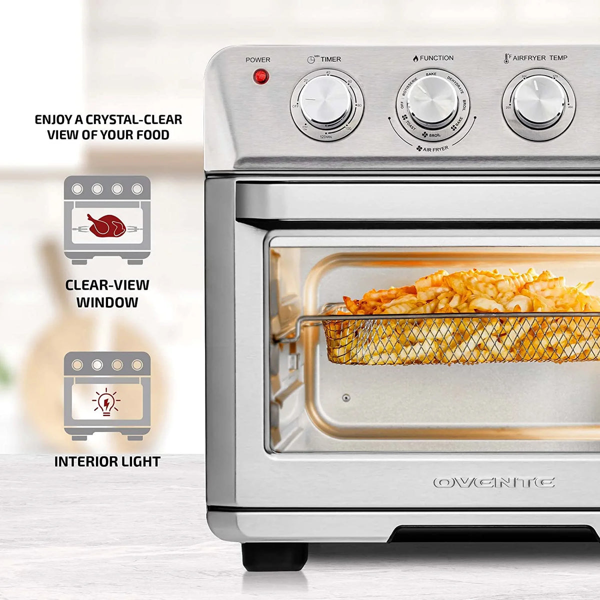 Silver Air Fryer Toaster Oven Combo Q527974