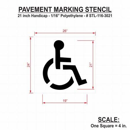 Pavement Stencil, 21 In, Handicap U376