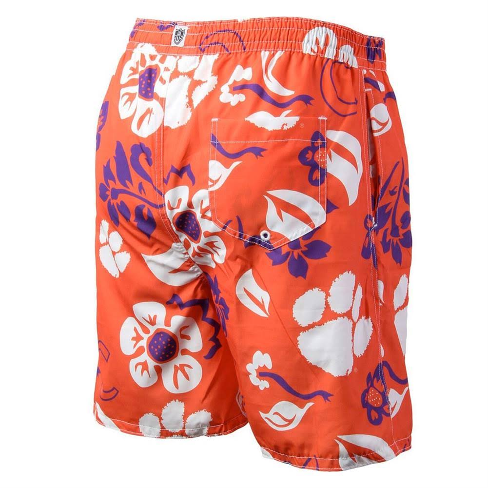 Men's Purple Kansas State Wildcats Floral Volley Logo Swim Trunks Y7715