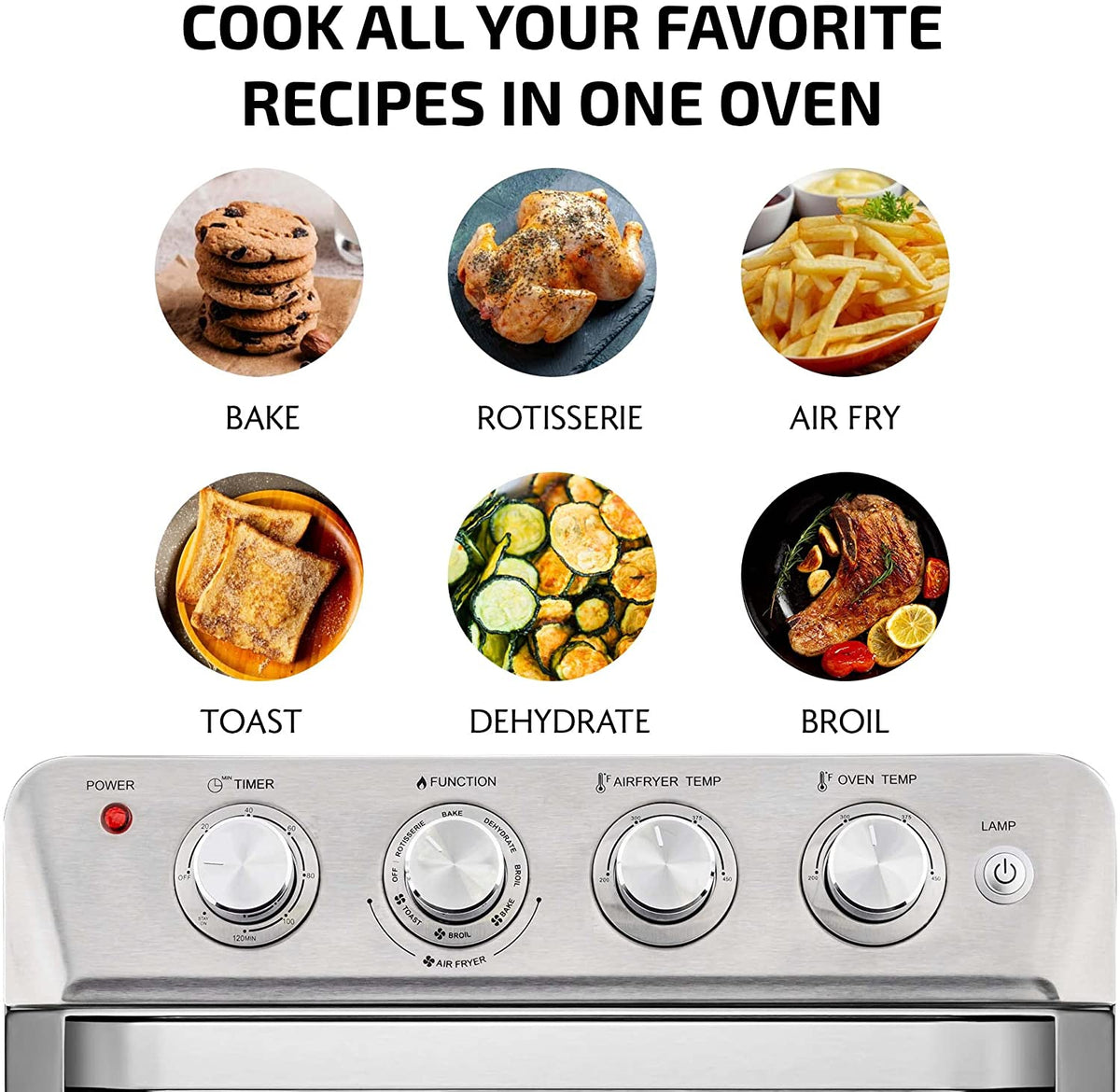 Silver Air Fryer Toaster Oven Combo Q527974