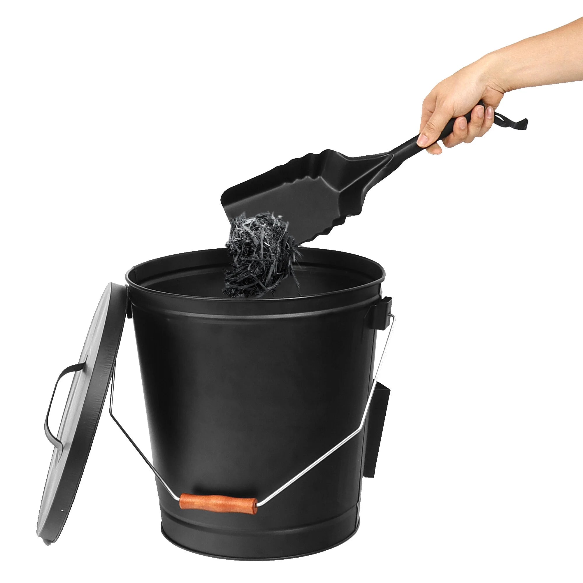 Steel Ash Bucket with Shovel 5 Gallon Y51240