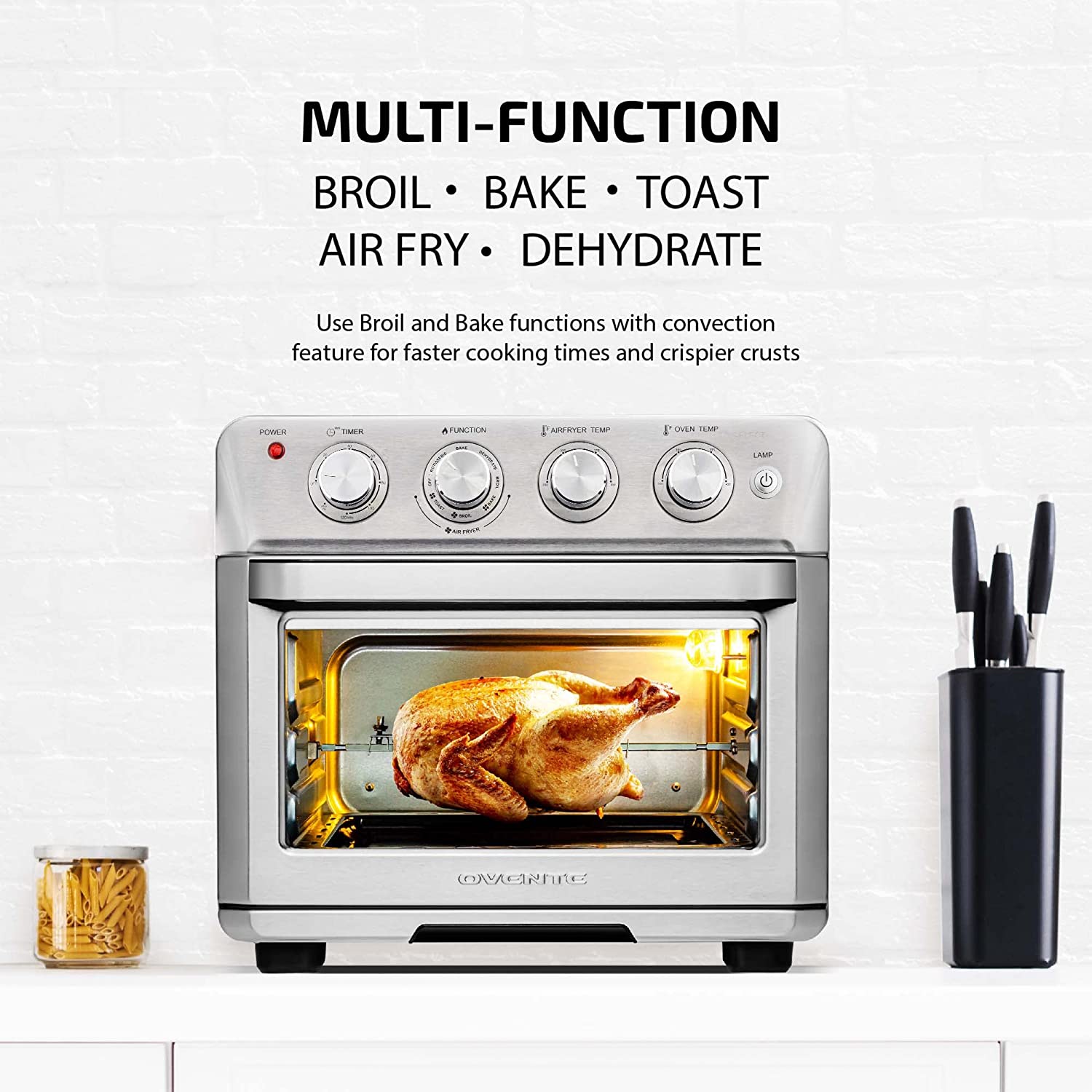 Silver Air Fryer Toaster Oven Combo Q527974