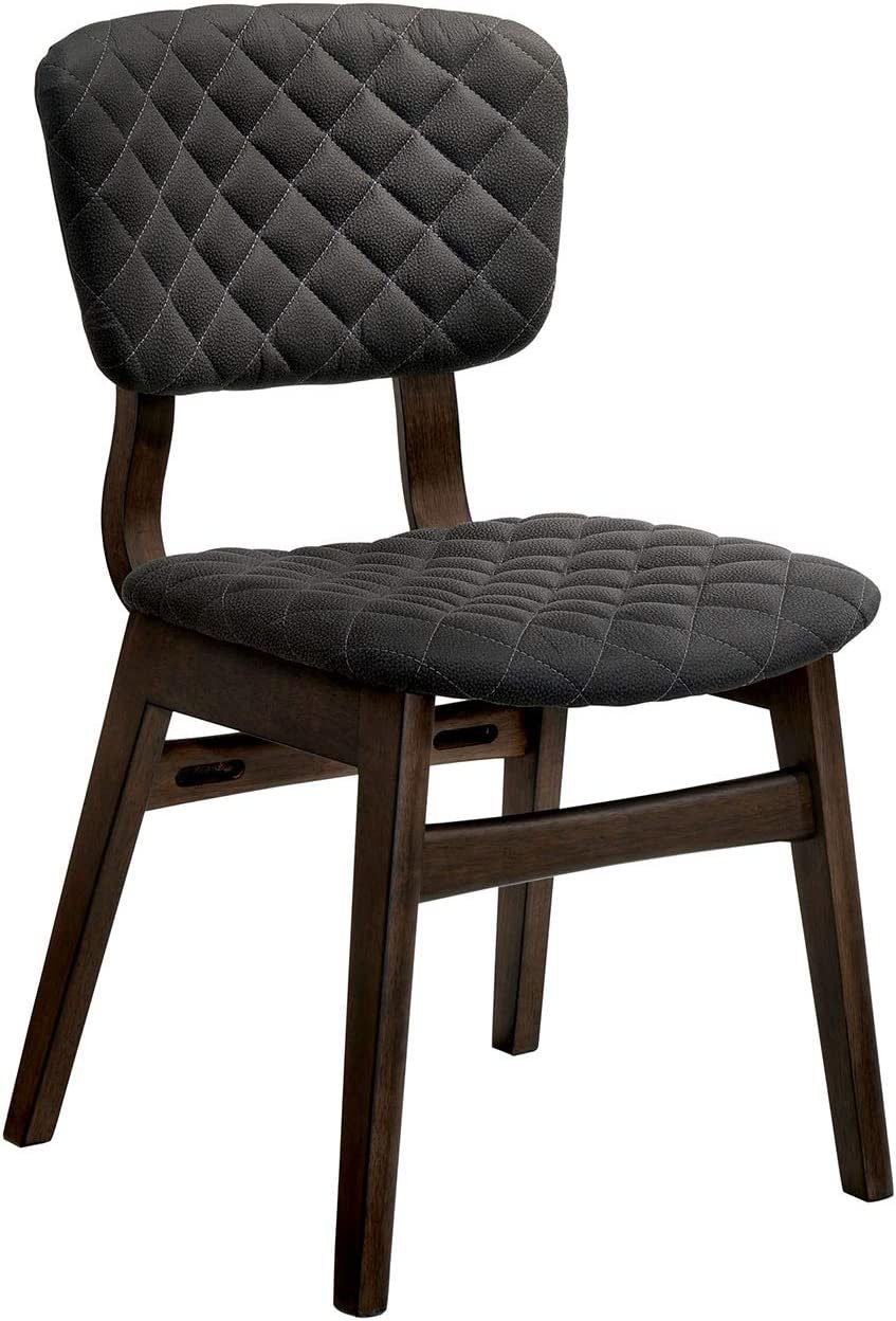 Set of 2 Solid Wood Side Chairs with Fabric Seat C5659
