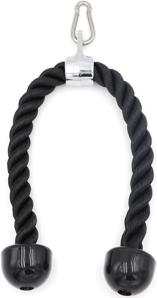 Cable Machine Accessory Set with Tricep Rope, V-Shaped Bar, Double D Handle & Rotating Straight Bar B4117