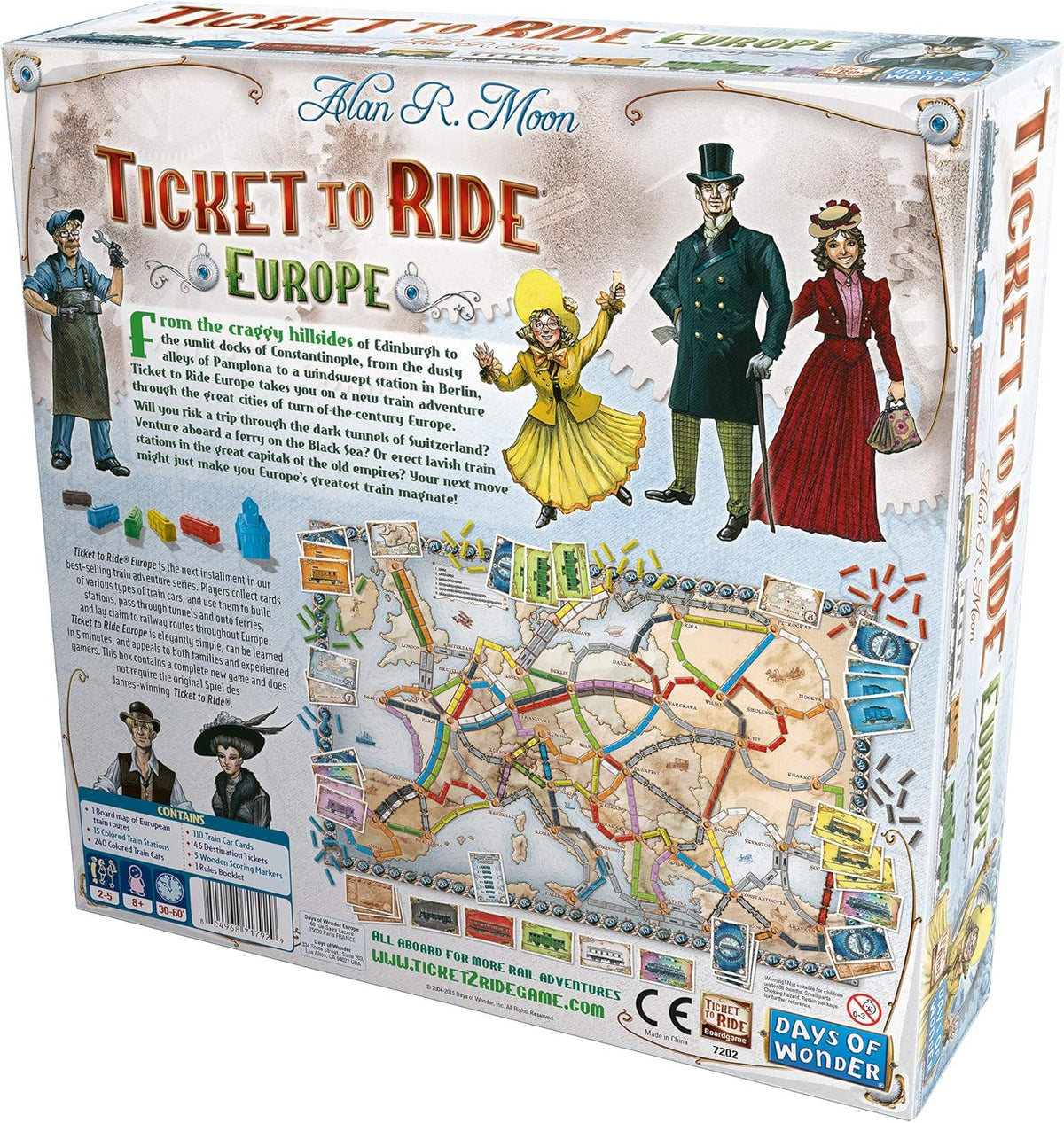 Ticket to Ride Europe Board Game for 2 to 5 players N2455