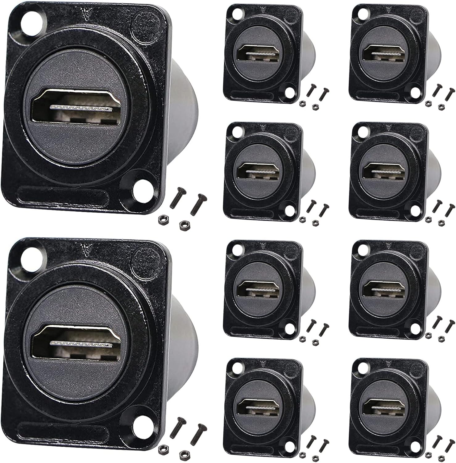 HDMI Panel Mount Coupler, Female to Female 4K Adapter, Bulkhead Extension with Cap, Pack of 2 K945936