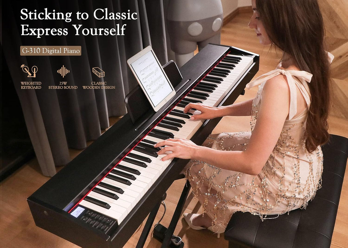88-Key Semi-Weighted Digital Piano Keyboard with Sustain Pedal and Carry Bag X958