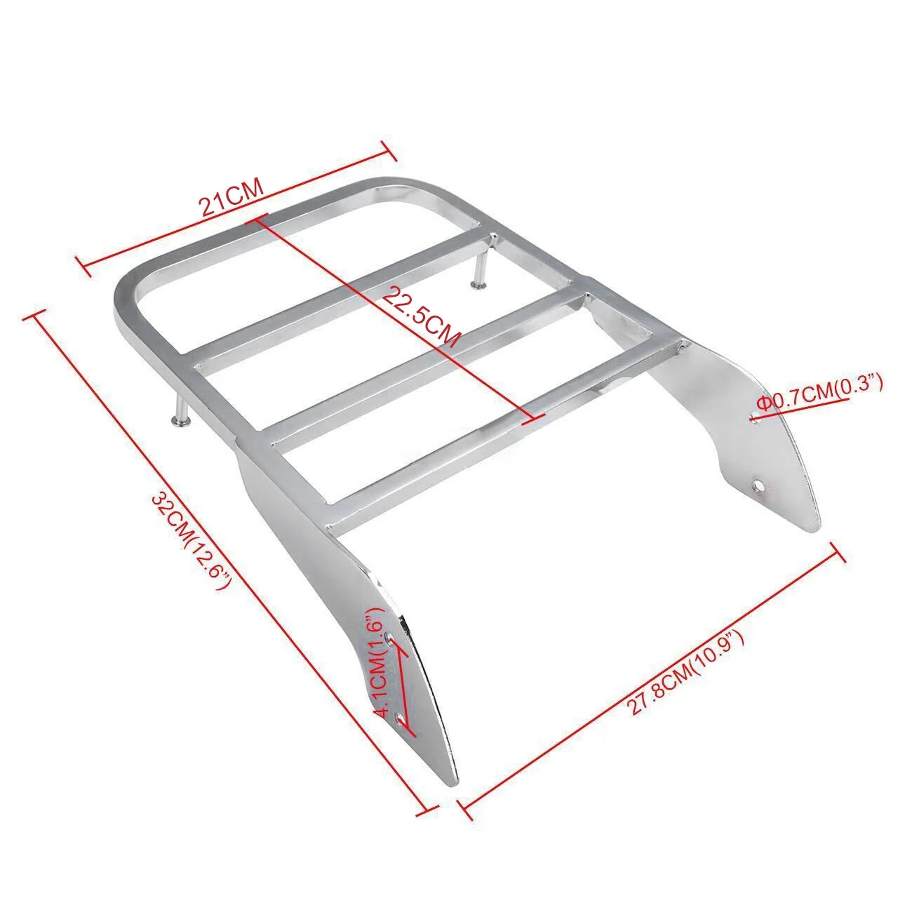 Motorcycle Sissy Bar Luggage Rack Chrom Aluminum U504
