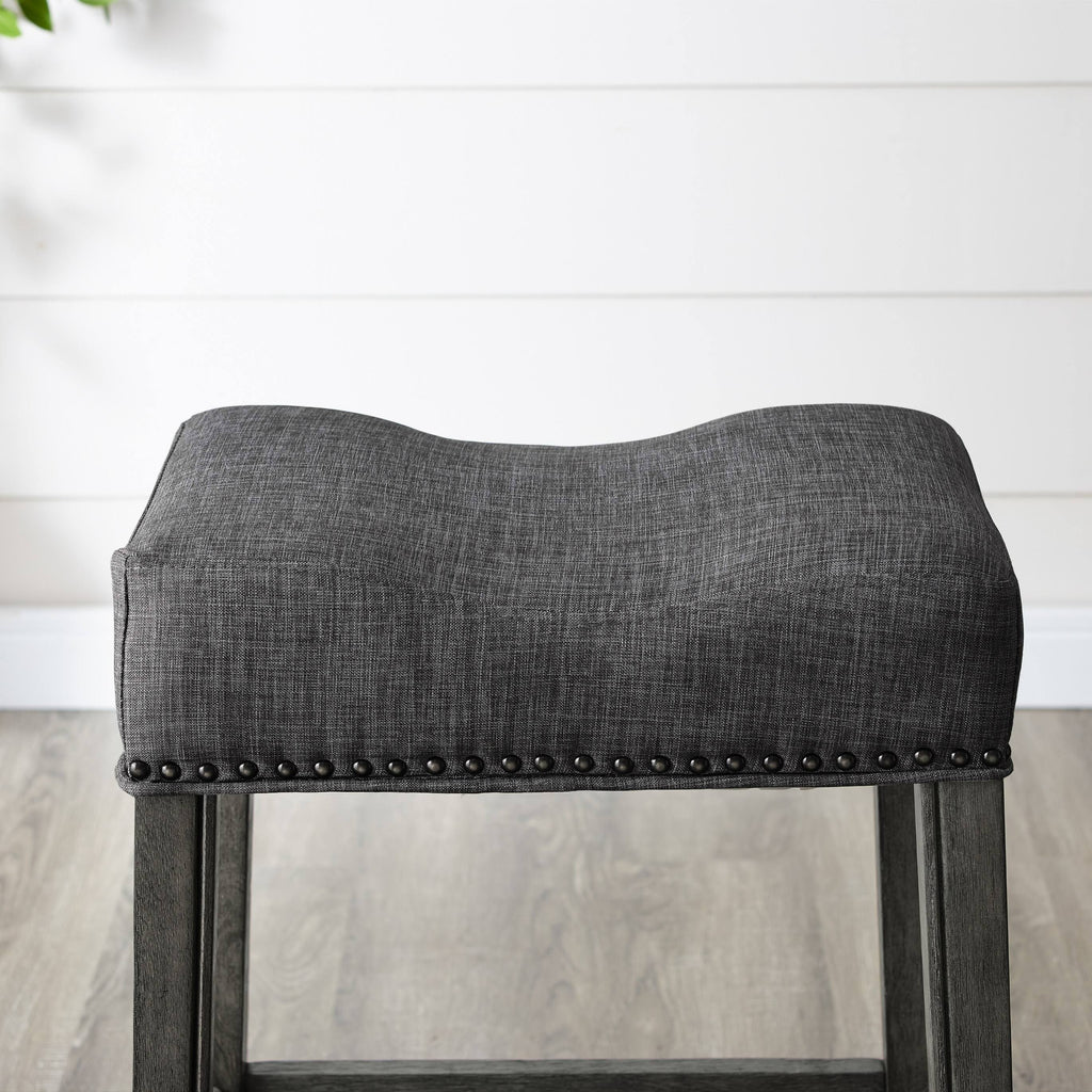 Grey Backless Saddle Seat Counter Stools (Set of 2) E945