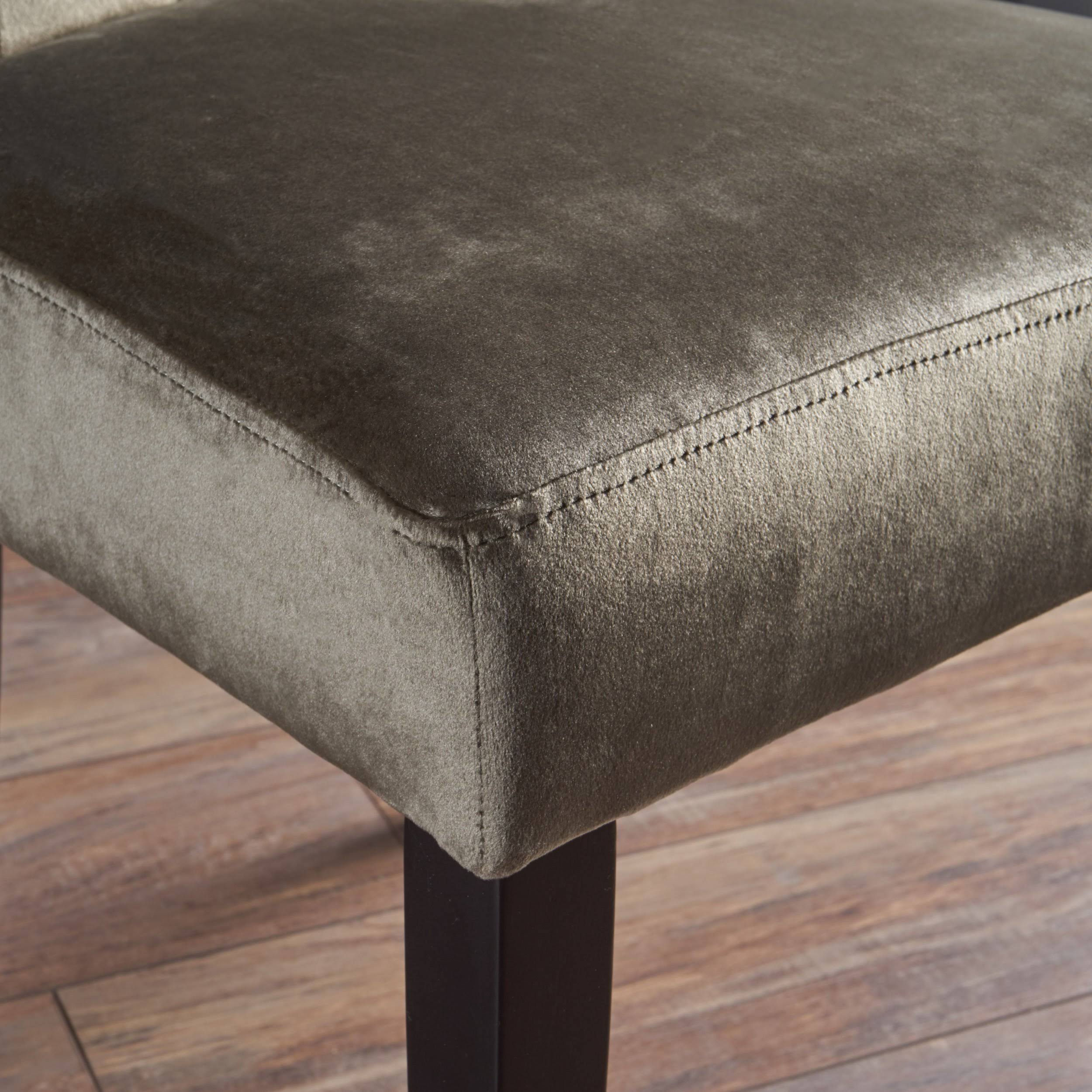 Gray Velvet Tufted Dining Chair Set of 2 N1648