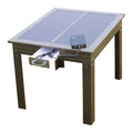 Bronze Solar Patio Table with Rechargeable Battery Power Bank F22027