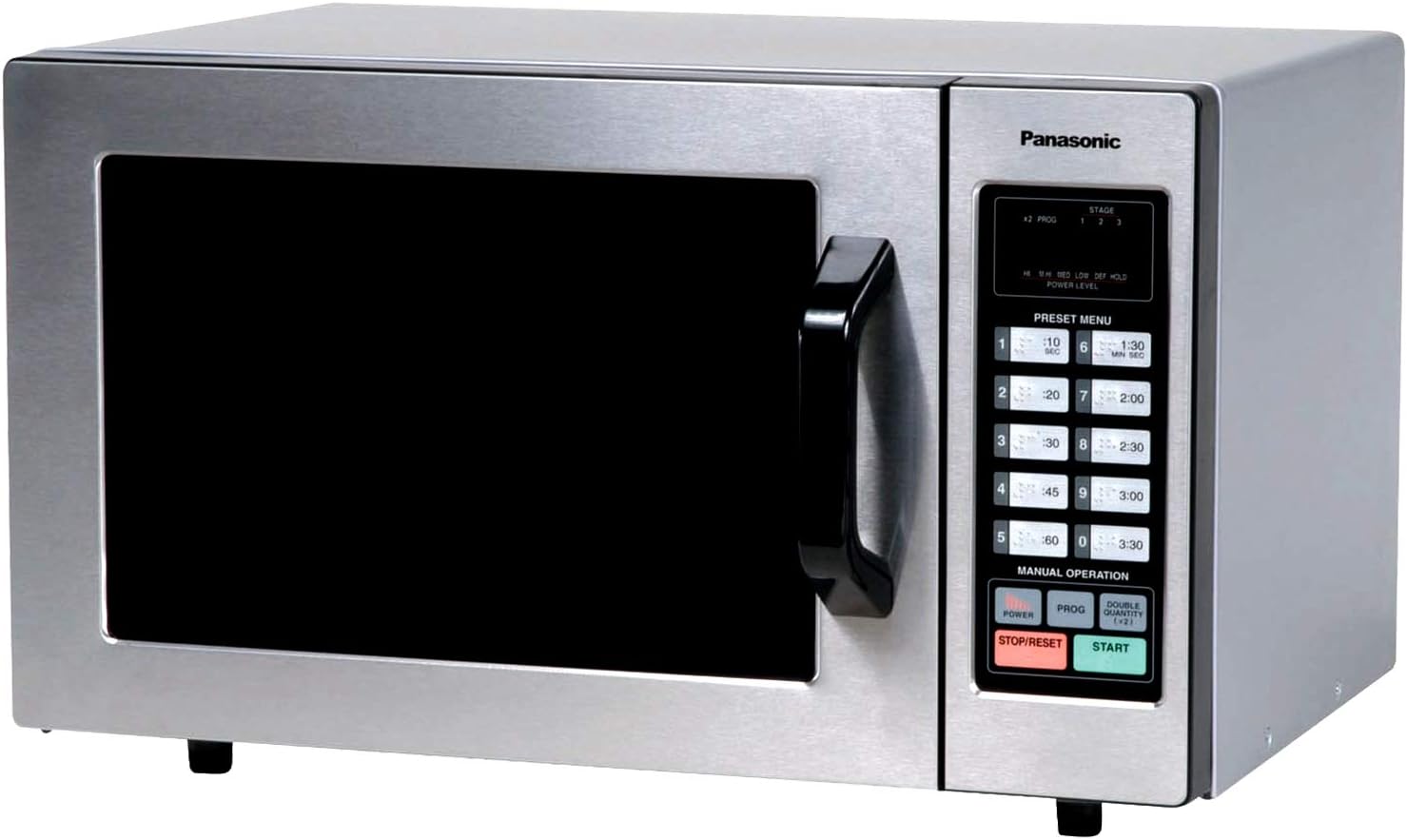Compact Countertop Commercial Microwave Oven, 1000W, 0.8 Cu. Ft. Capacity Silver S84390