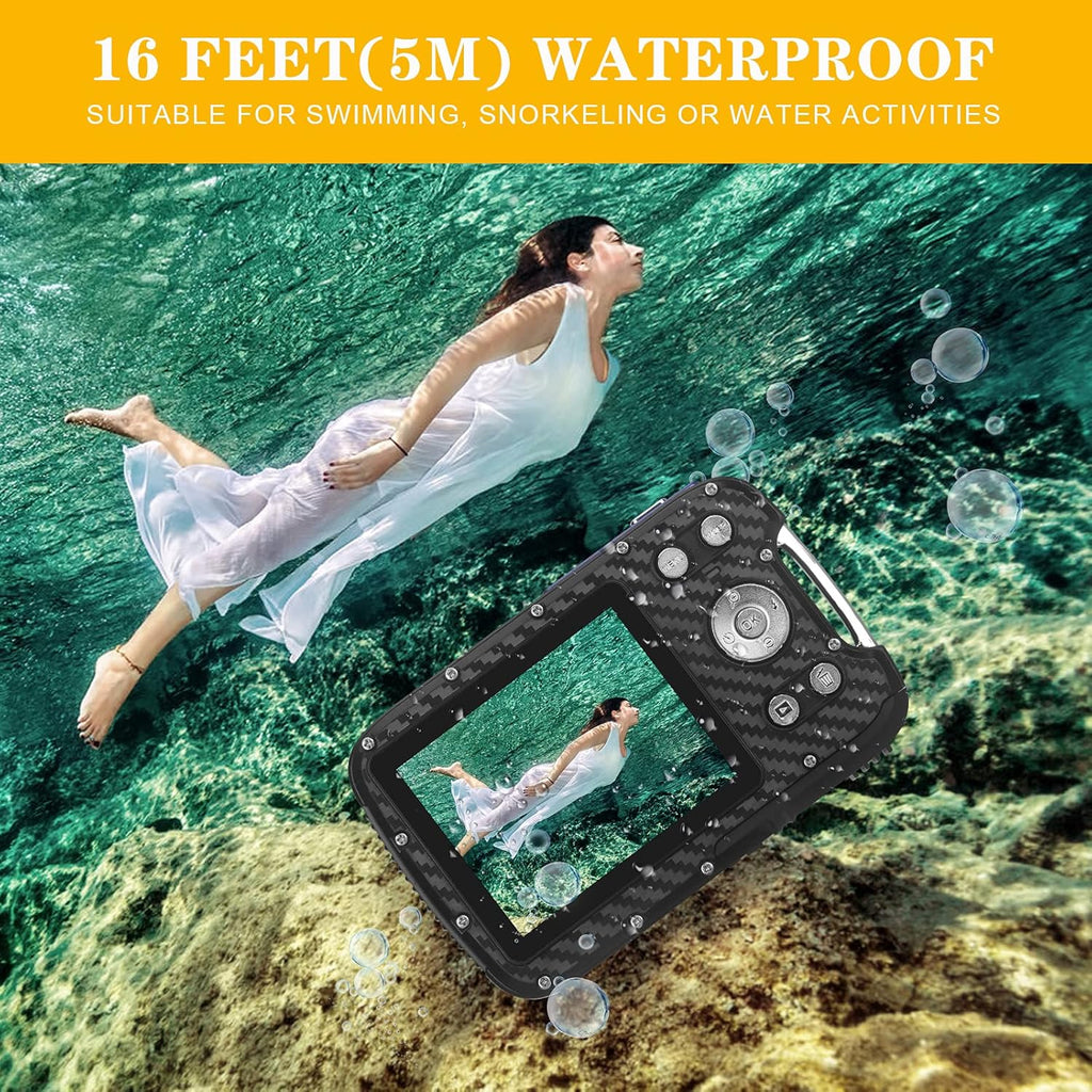 Blue Waterproof Digital Camera 16 MP Underwater Camcorder I836397