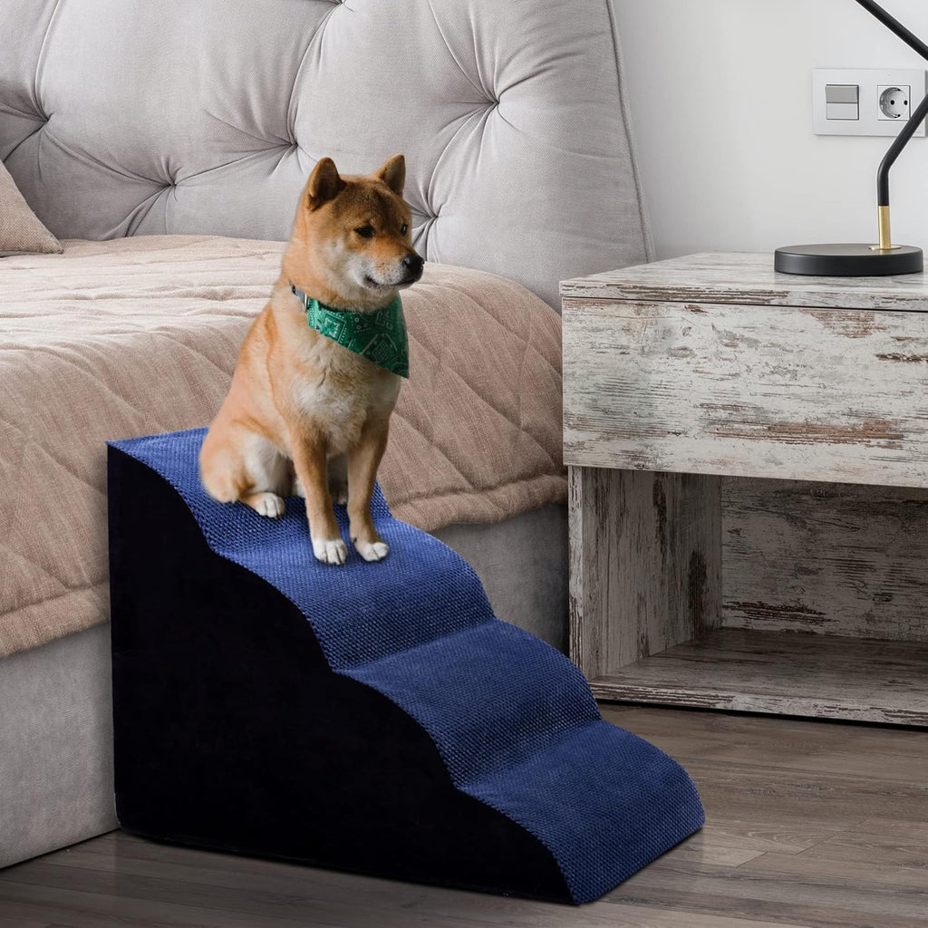 Navy Blue 4 Tiers Foam Dog Stairs F103462