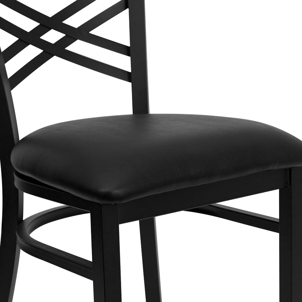 Black Vinyl Seat Metal Restaurant Chair D708