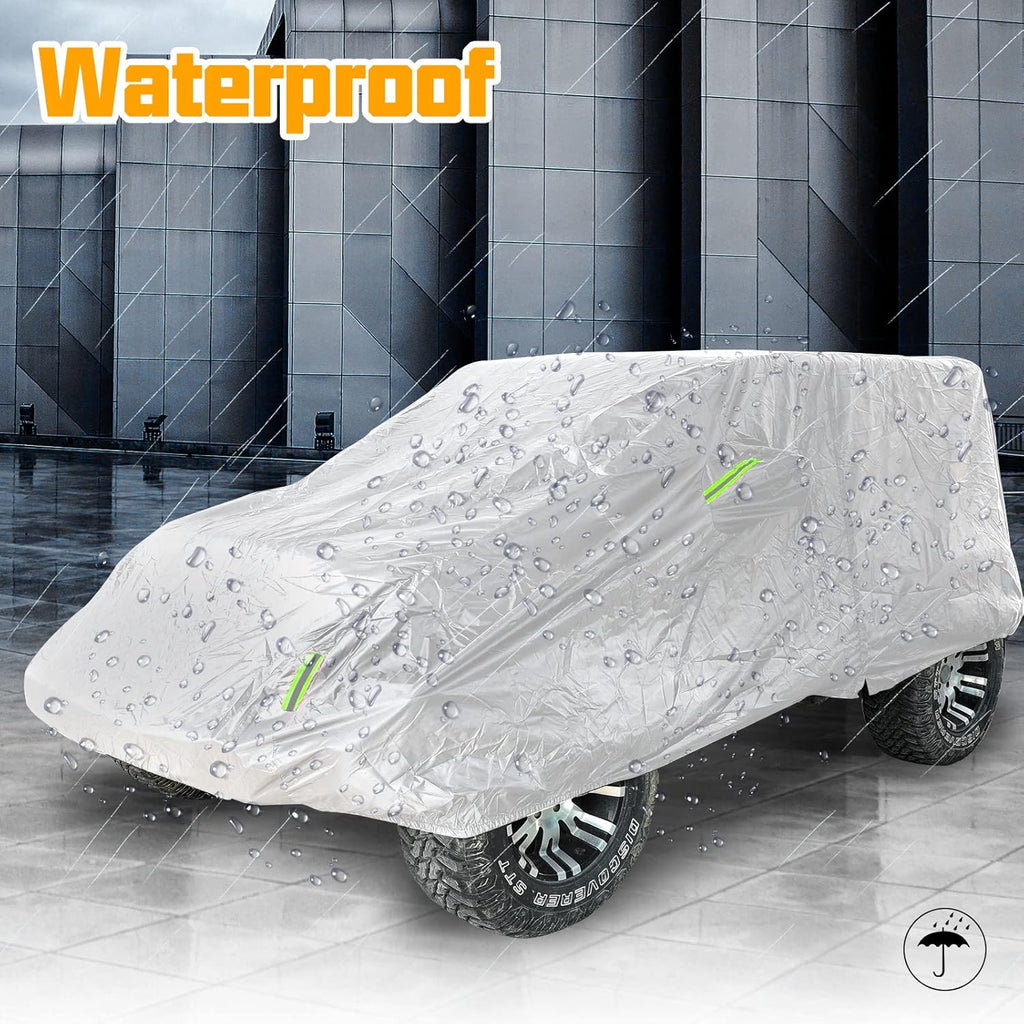 Silver Full Car Cover for Jeep Wrangler 4 Door Waterproof A741106