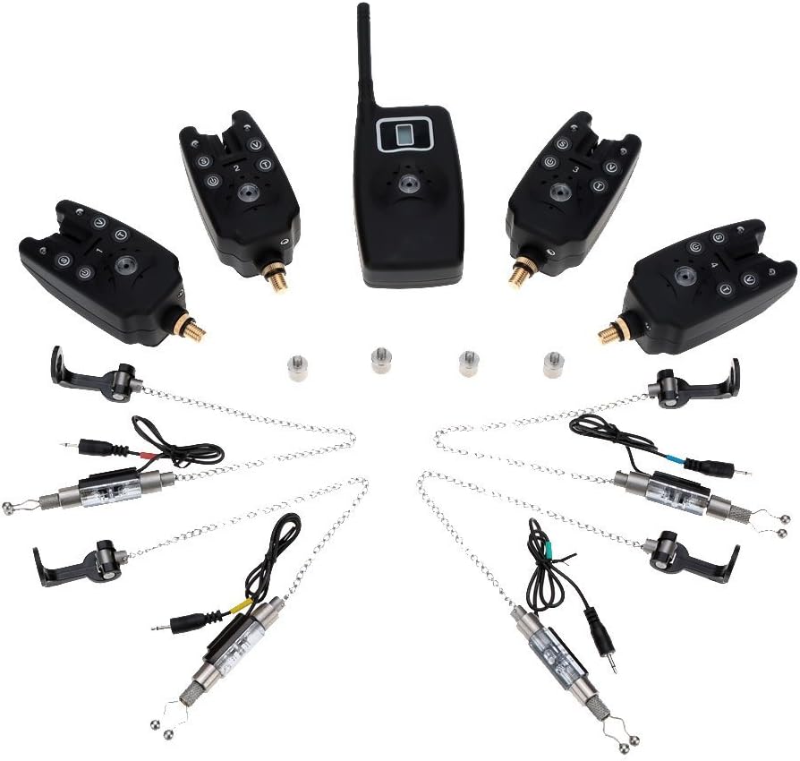 4 Fishing Bite Alarm Set with LCD Screen Receiver P833