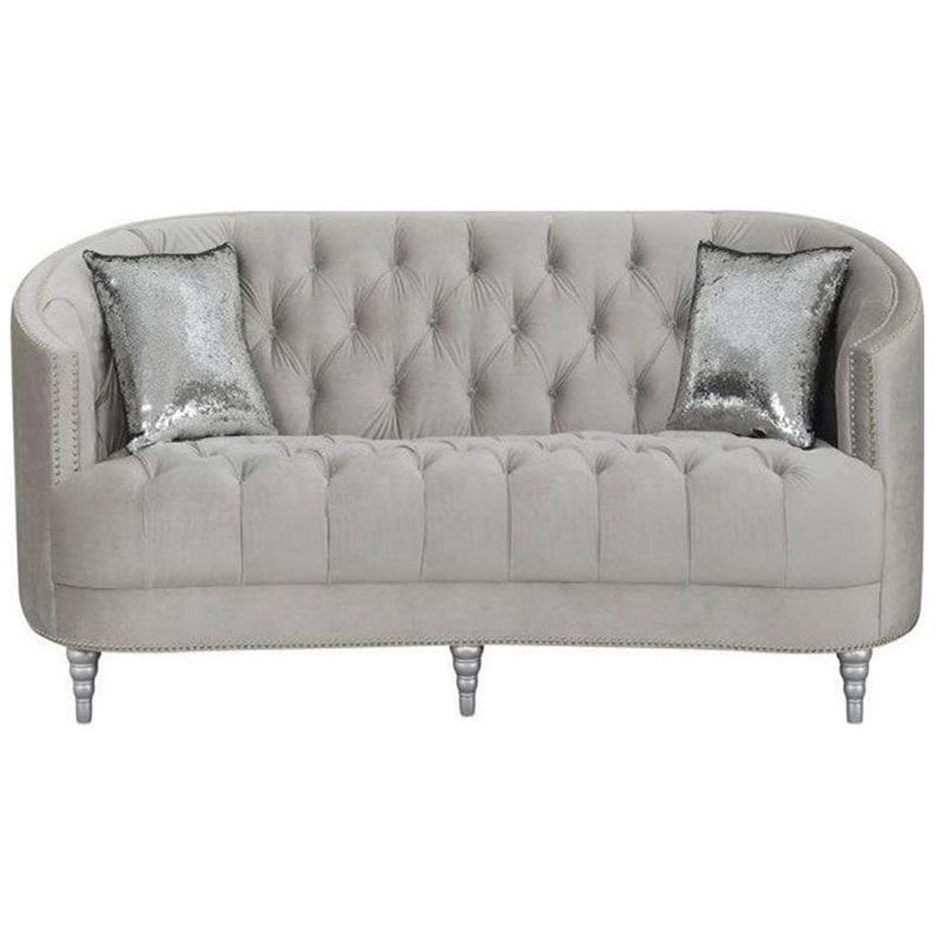 Grey Tufted Loveseat J88912