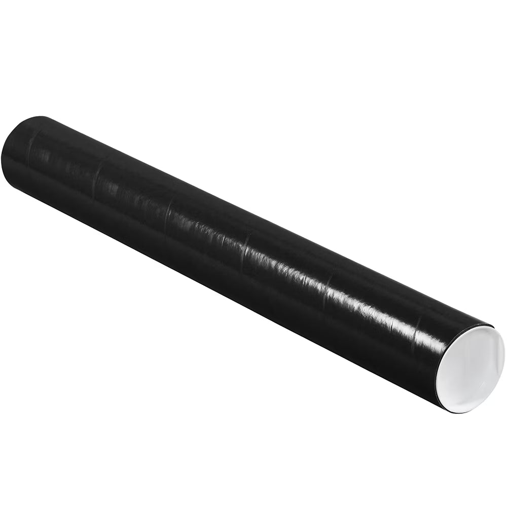 Mailing Tubes with Caps, 3x24, Black, 24/CS G1458
