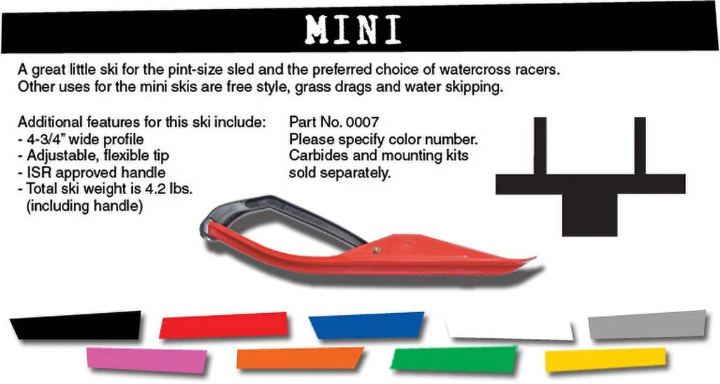 Red Snowmobile Skis with Black Loops N103985