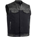 Men's Leather and Canvas Vest Combo E29150