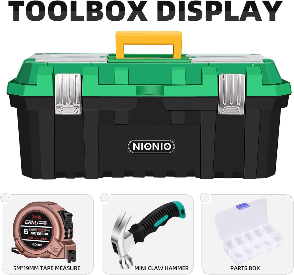 20-Inch Portable Plastic Tool Box with Organizer Tray, Pack of 2 H278