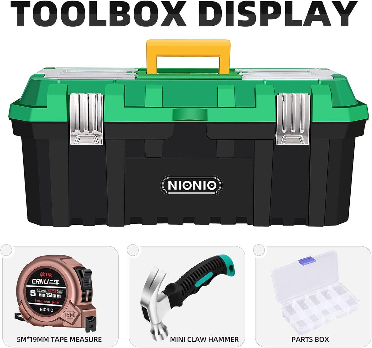 20-Inch Portable Plastic Tool Box with Organizer Tray, Pack of 2 H278