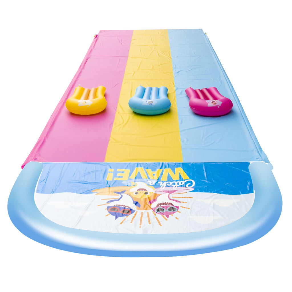 Triple-Lane Water Slide & Inflatable Boogie Boards S12558