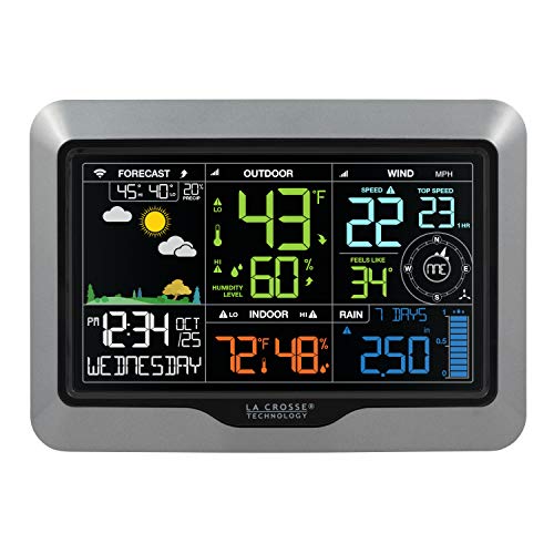 Professional Smart Wi-Fi Weather Station with Remote Monitoring, Wind and Rain Gauges, Temperature and Humidity Sensors J298956